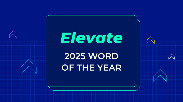 Copy reads: "Elevate — 2025 Word of the year"